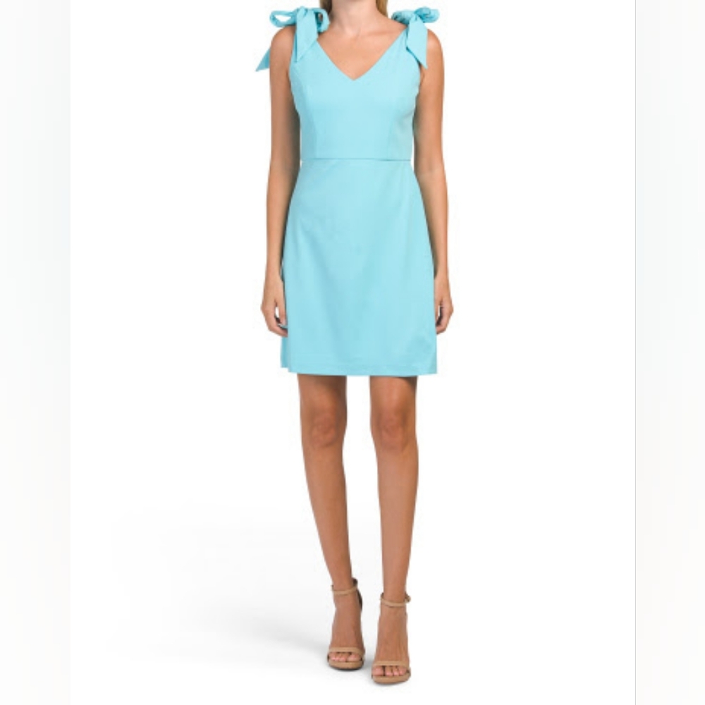 BCBG Generation Aqua Bow Shoulder Dress